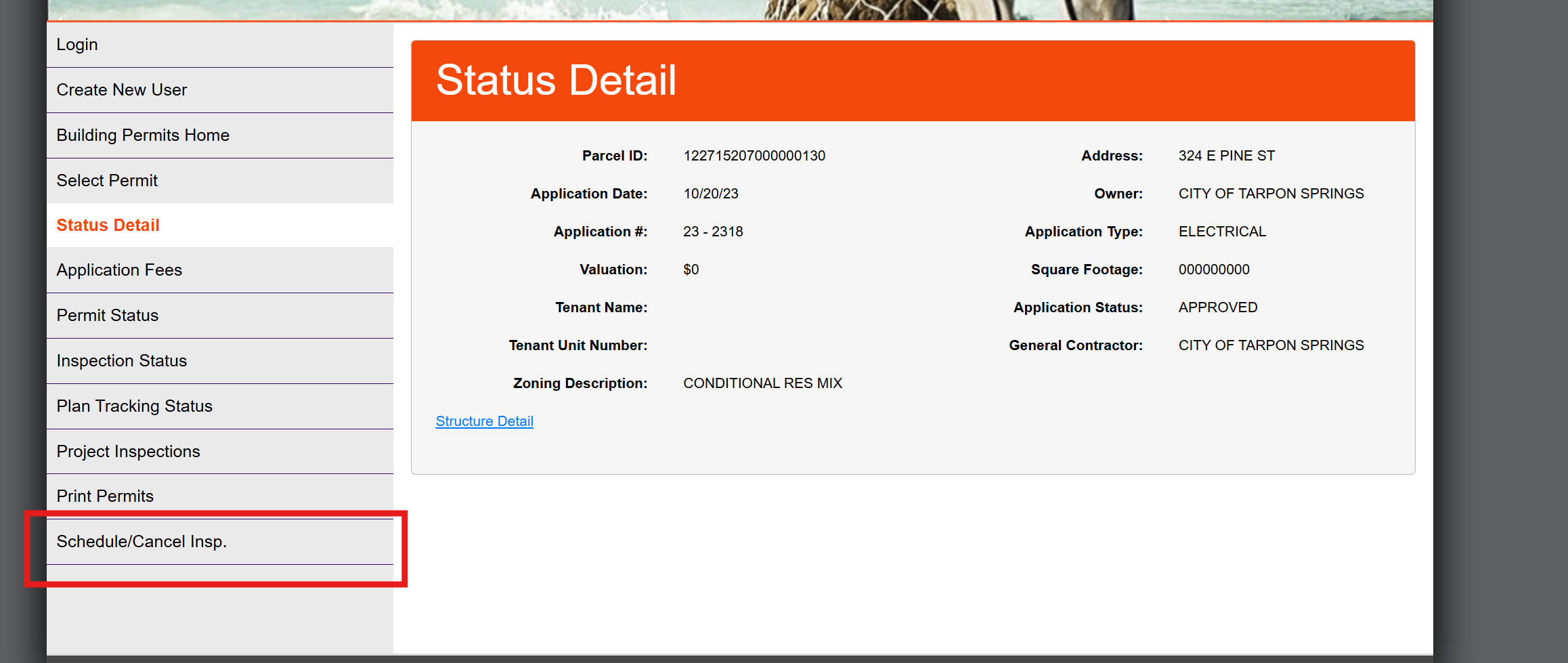 Schedule Inspection Click 